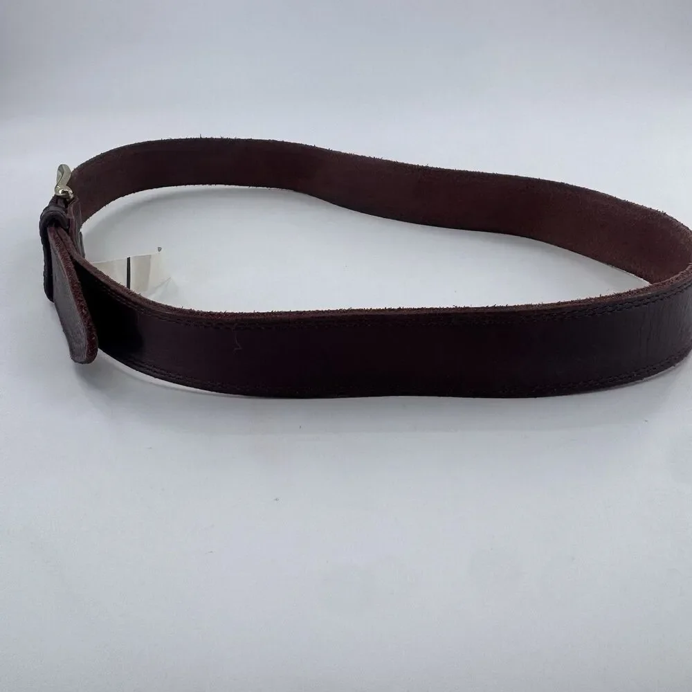 Red Wing Basic Work Belt Mens Size 38 Brown Leather Brass Buckle USA 96524